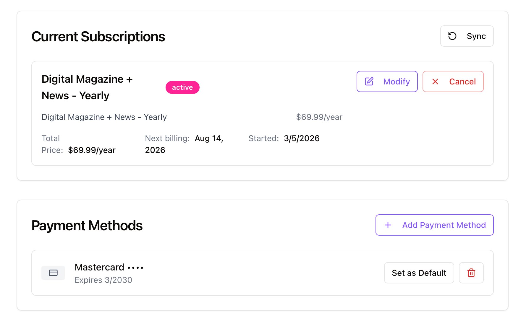 CA-Account-Page-Example