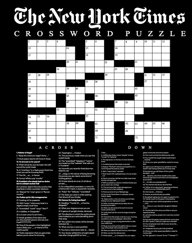 The World s Most Honest Crossword Puzzle The World s Most Honest Crossword Puzzle