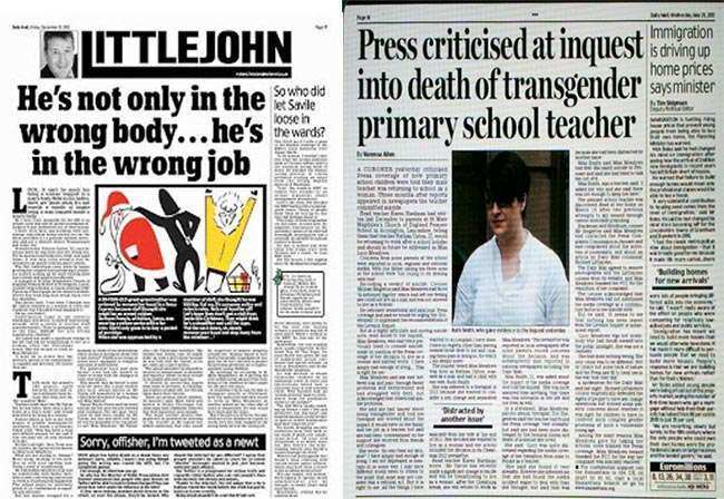 Anorak News | Daily Mail fails to mention Richard Littlejohn's part in the trial and death of Lucy Meadows